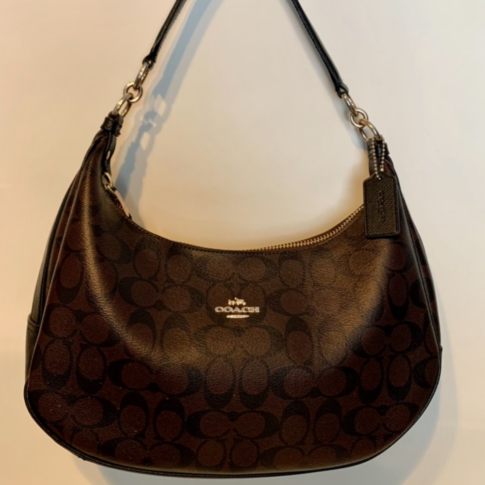Coach Harley Brown East West Hobo Handbag
